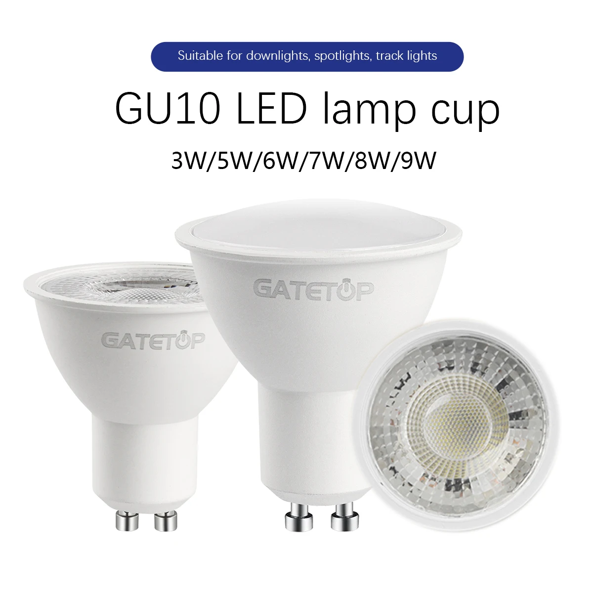 

50pcs Energy-efficient LED Spotlight Gu10 Base AC220V AC110V 100V 3000K/4000K/6000K Foco Bulb Lamp for Home Decoration