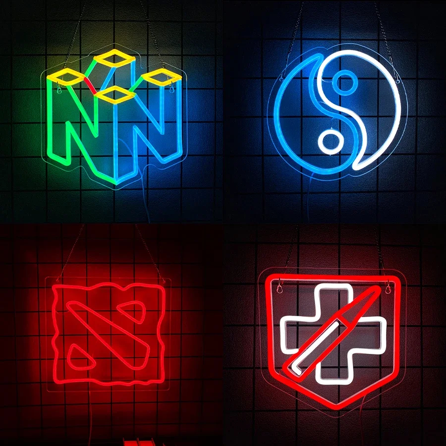 Letrero de neón de la serie Game para decoración de pared, letrero iluminado para decoración de sala de juegos, cueva de hombre, club, regalos para jugadores, adolescentes, amigos, dormitorio de jugadores