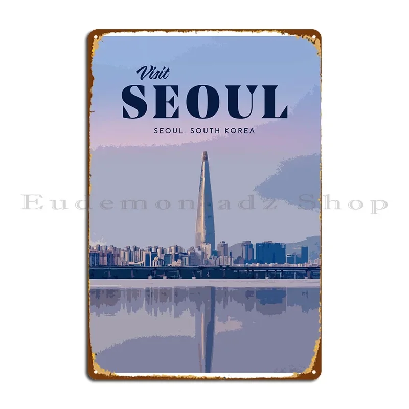 Visit Seoul Metal Sign Club PaintingCustomized Wall Pub Pub Tin Sign PosterWall Decoration