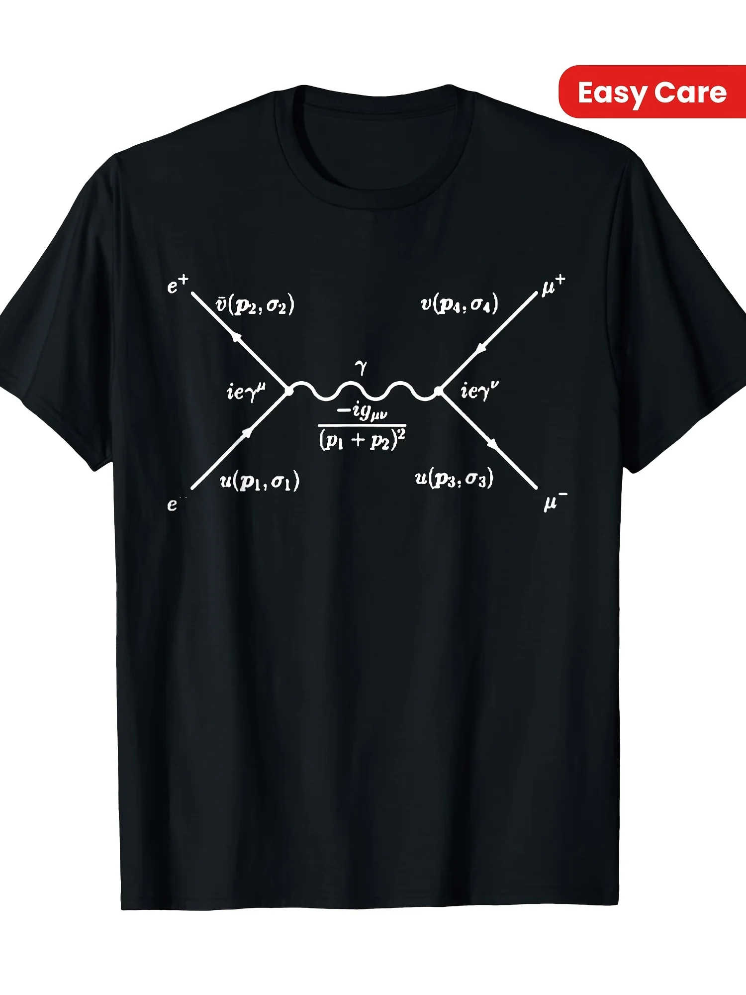 Men'S Physics T-Shirt Featuring a Feynman Diagram of Electron-Positron Annihilation, Complete with Mathematical Equations And a