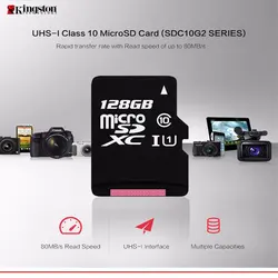 Карта памяти Kingston Micro SD для телефона, класс 10, Micro SD, SD, TF карты на 128 Гб, 32 Гб, 64 Гб, 256 Гб, 16 Гб, 8 Гб, 512 Гб