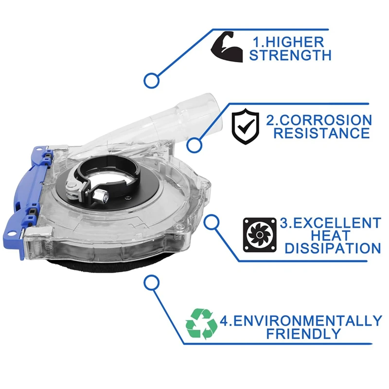 Descanso de poeira para rebarbadora de 5 polegadas e 4-1/2 polegadas, policarbonato transparente universal para moagem de superfície