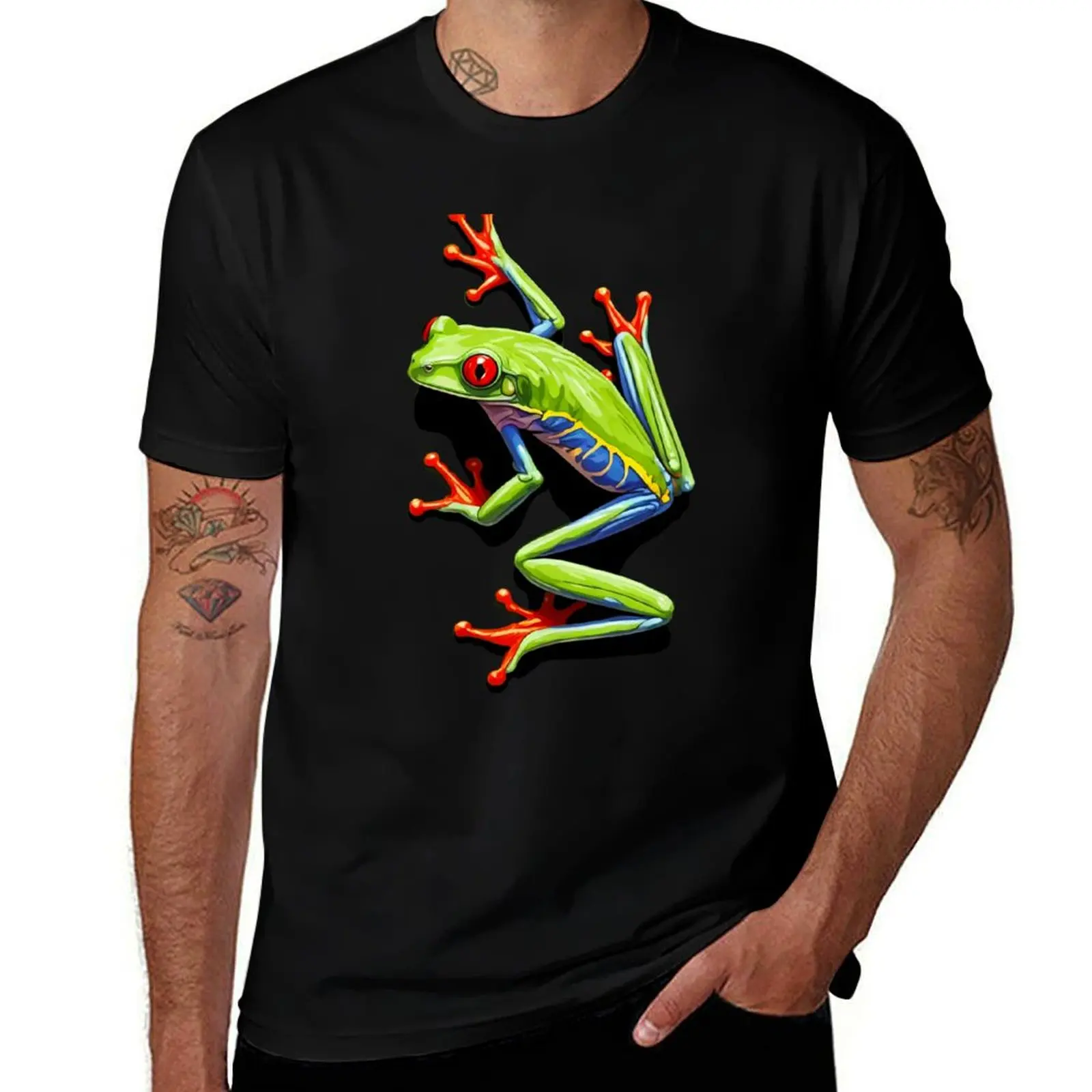 Red eyed tree frog T-Shirt man t shirts for men casual T-Shirt