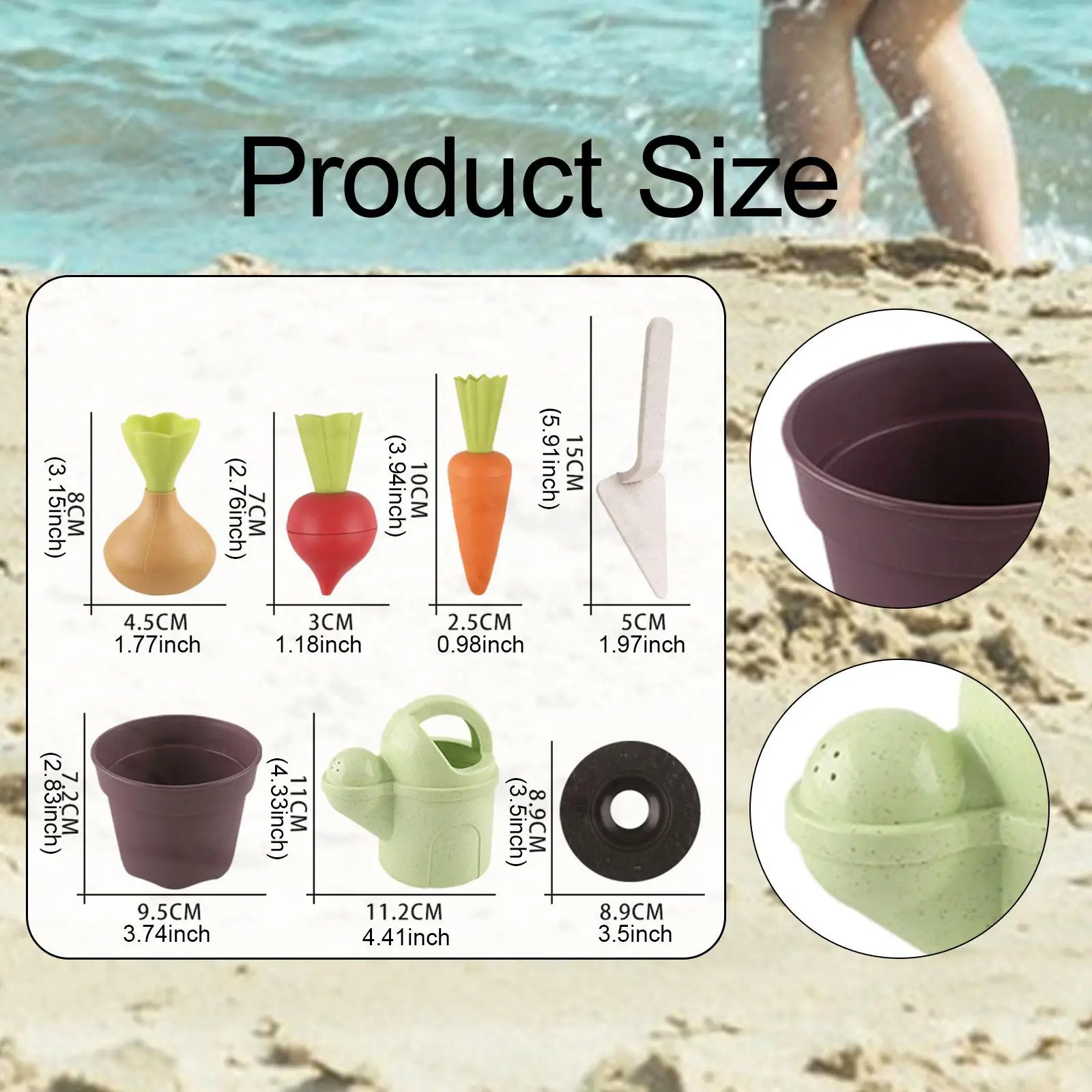 Set di giocattoli da spiaggia Strumenti per la sabbia Giocattoli per l'apprendimento Giardinaggio Piantare Casa da gioco Giocattolo con pala per giocare Ragazzi Ragazze Regali per bambini