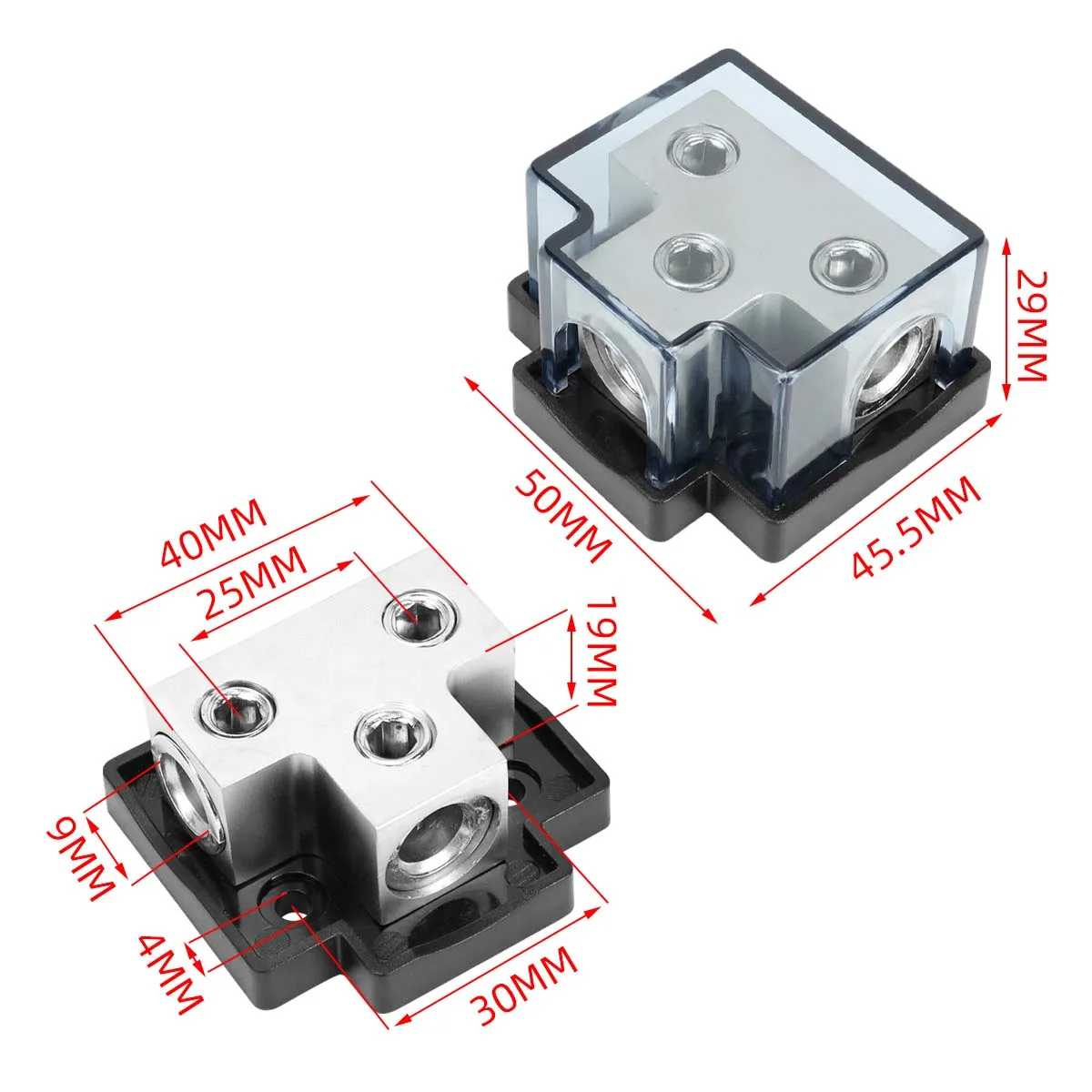 1 in 2 out sand nickel junction box/power distributor module, suitable for cars, RVs, yachts, etc