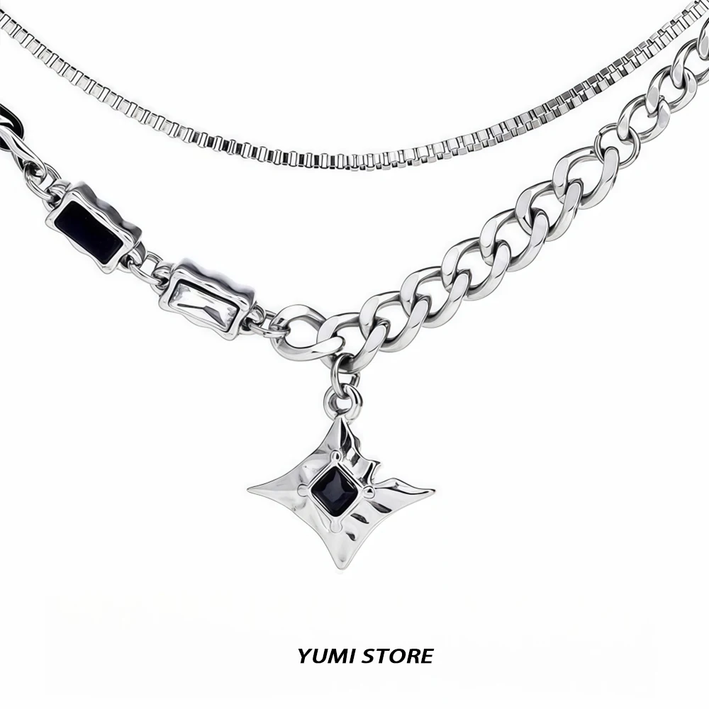

Titanium Steel Cross Zircon Pendant Necklace For Man Woman Trendy Luxury Unisex Clavicle Sweater Chain Non-Fading Couple Jewelry