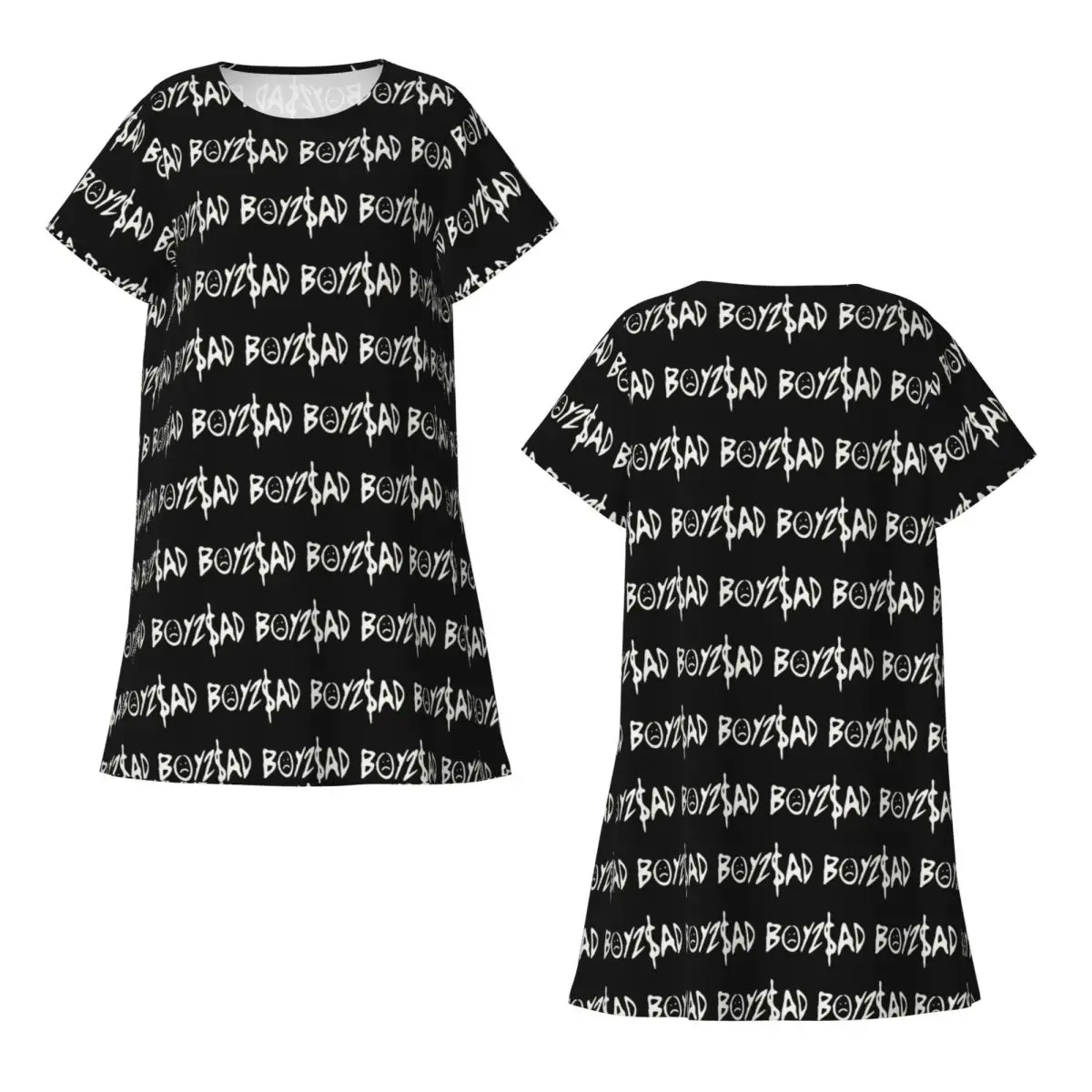 Custom Junior H Merch Sad Boyz Short Sleeves Nightdress For Sleeping Sleepshirts Women Short Sleeve Nightgowns Soft Pajama Dress
