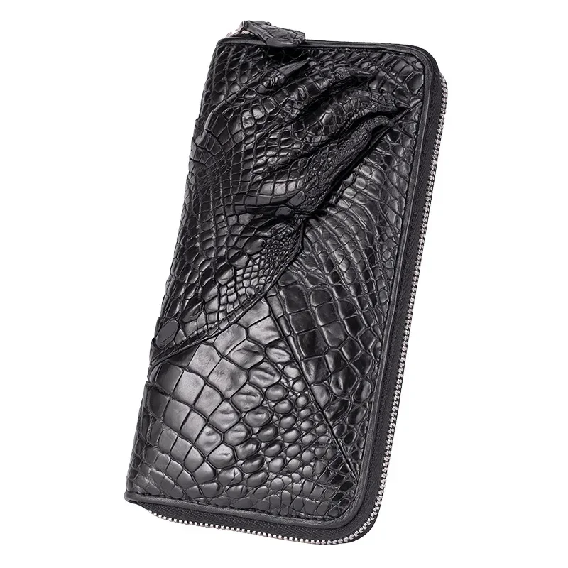 New Fashion Business Men's Alligator Wallets Crocodile Genuine Leather Long Organizer Wallet Men Brand Luxury Card Holder Purse