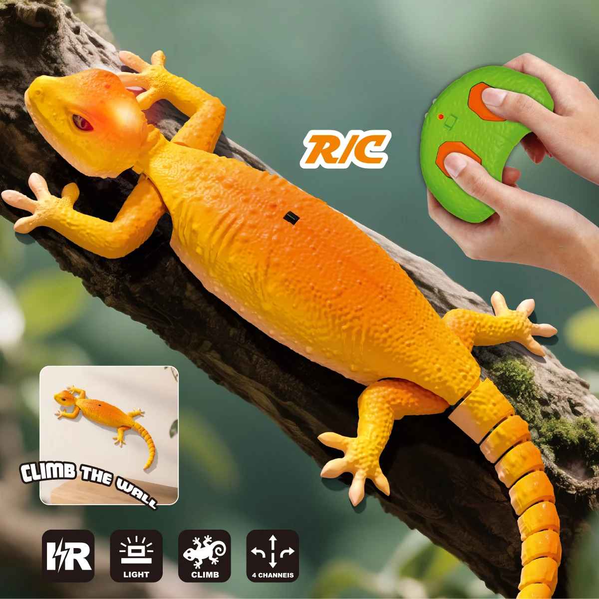 

Remote controlled gecko toy can climb walls and floors, dual-mode simulation lizard, children's fun electric toy