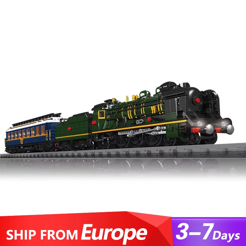 Trem ferroviário moc ferrovia francesa sncf 231 locomotiva a vapor trem a vapor modelo 3898 pçs blocos de construção tijolo quebra-cabeça brinquedos presente