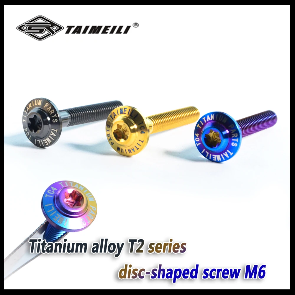 

TAIMEILI 4pcs/8pcs/10pcs Titanium alloy Bolt T2 Series Dished Screw M6 x10/16/20/25/30/35/40/50mm Motorcycle modification