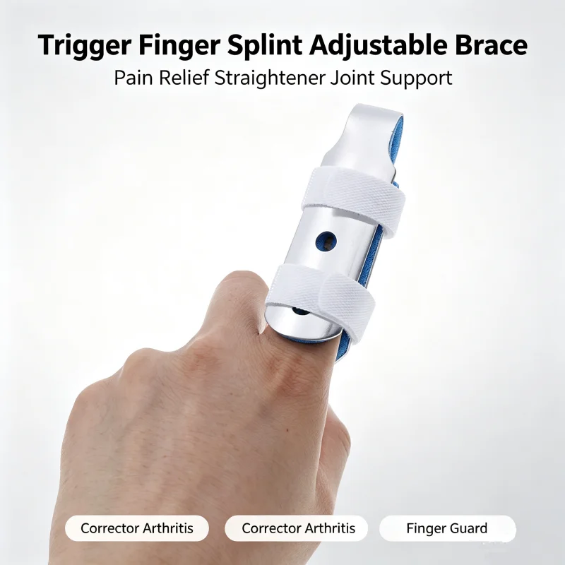 Trigger Finger Splint Adjustable Brace, Pain Relief Straightener Joint Support Corrector Arthritis Finger Guard