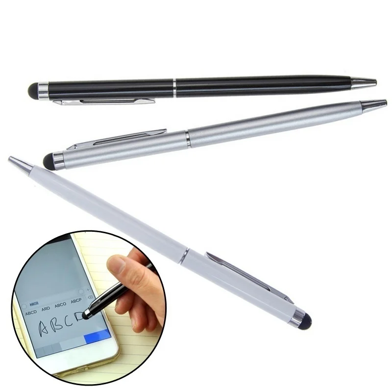 Practical New 5pcs 2 In 1 Useful Design Tablet For Pad Smart Phone Touch Screen Stylus Pen+Ballpoint Pen Smartphone Random Color