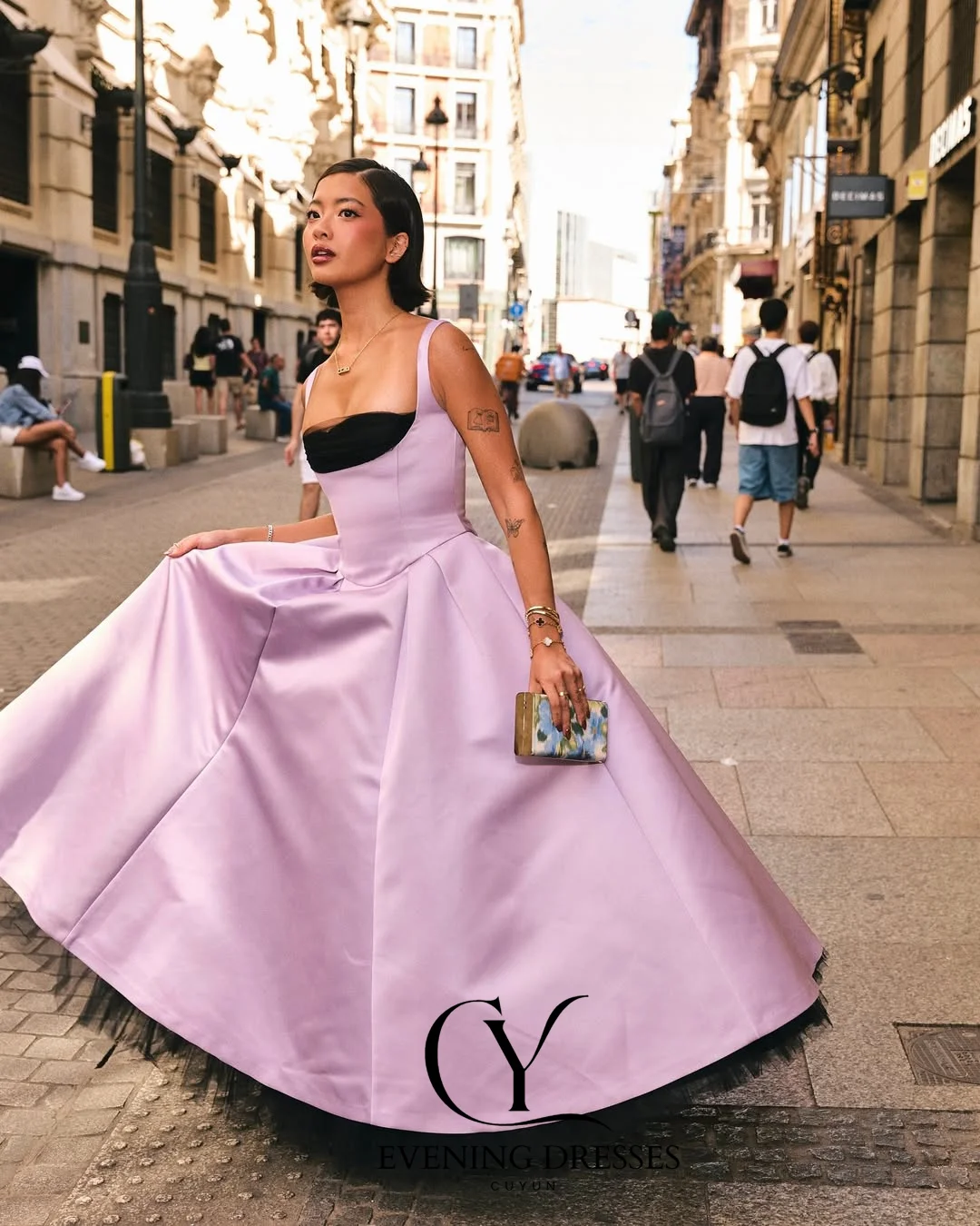 Sukienki na studniówkę CUYUN z kwadratowym dekoltem, bez rękawów, szyte na miarę, linia A, satynowa sukienka na przyjęcie urodzinowe, suknia wieczorowa na specjalną okazję.