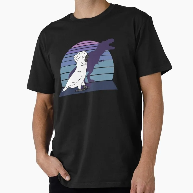 dinosaur shadow - cockatoo 0730 Funny Cockatiel Gift T-shirt Birds T-Rex Shadow Graphic Clothes All Size Tops Unisex Tee S-6XL