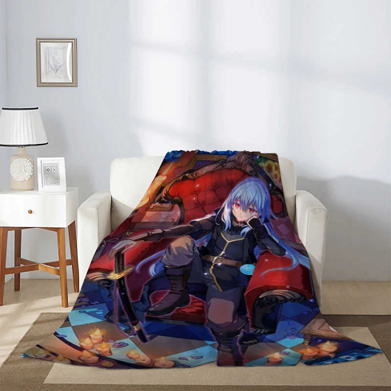 Rimuru Blanket for Sofa Blankets & Throws That Time I Got Reincarnated as a Slime Anime Microfiber Bedding Knee Winter Warm Nap