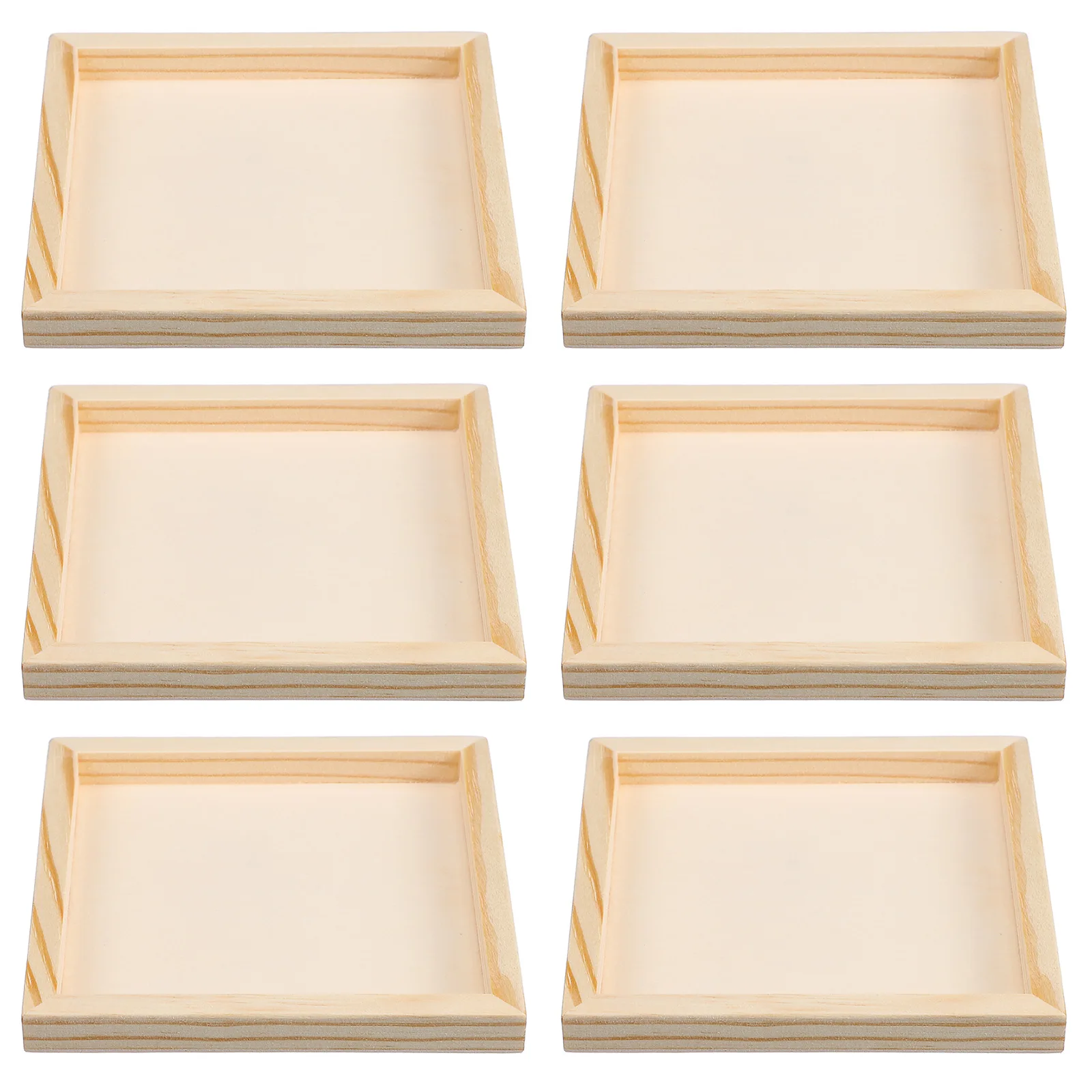 

6 Pcs Draw The Tray Usherette Trays Craft Natural Fruit Party Small Wooden Child