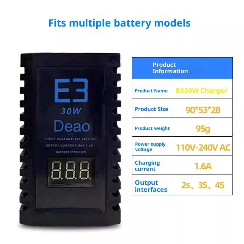 E3 30W balanced charger, simple charger, 2S 3S 4S lithium battery charging, 7.4V 11.1V 14.8V
