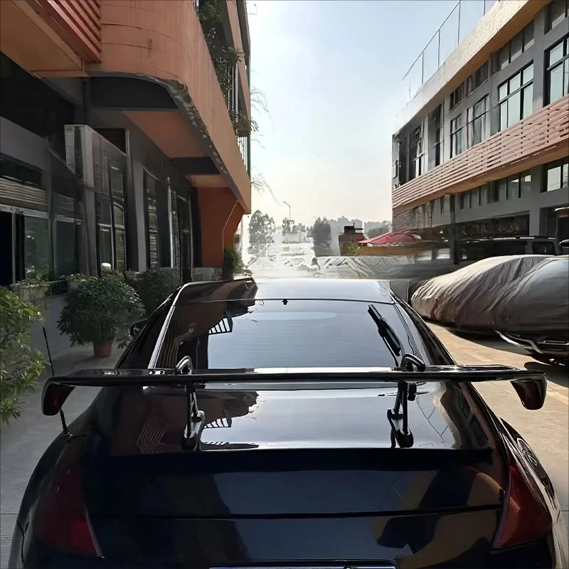 Exzellent Quality STI Style Real Carbon Fiber High Foot Rear Wing Fixed Spoiler Fits 350ZTop 4