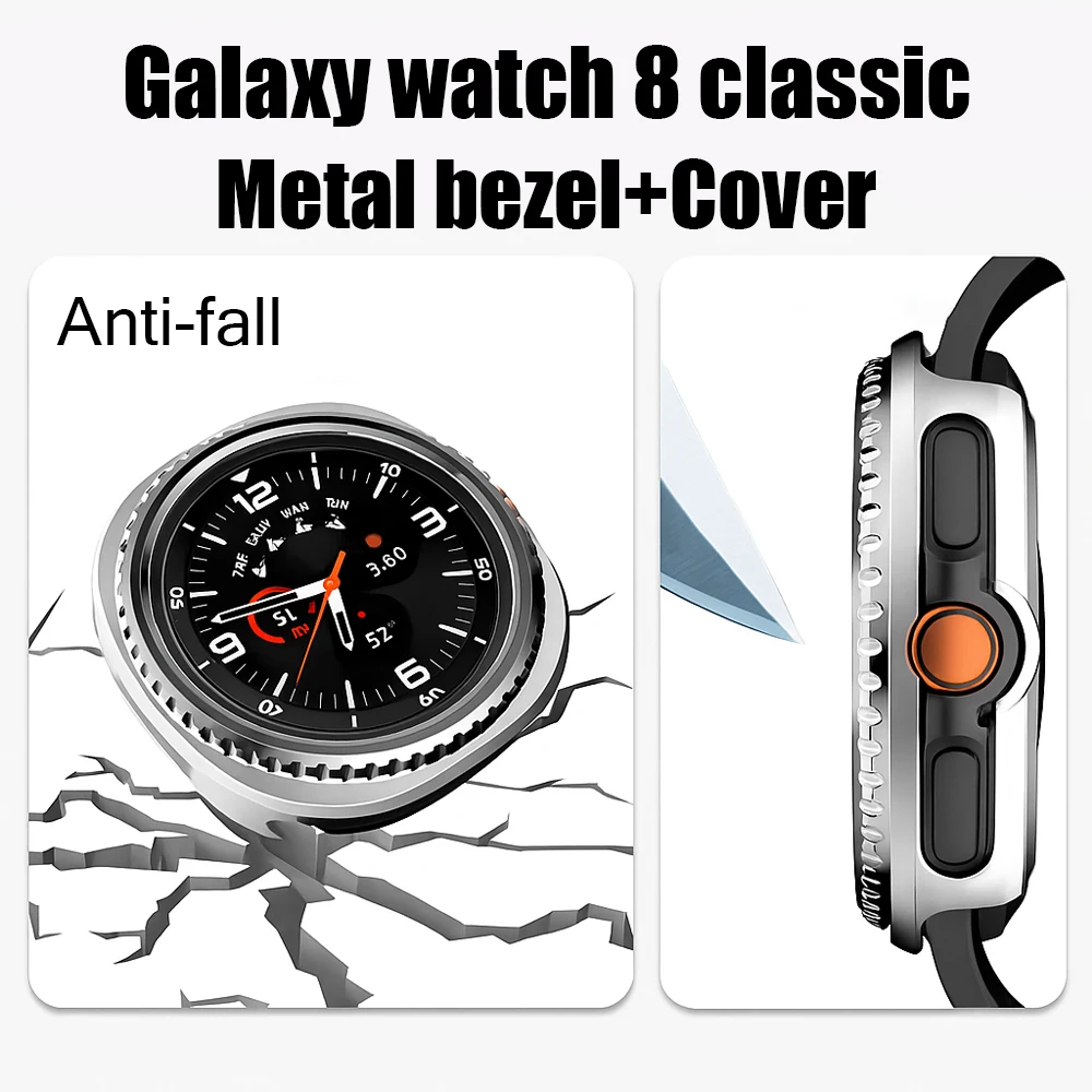 Bezel Ring+Cover for Samsung Galaxy Watch 8 classic 46mm Protector Hard PC Bumper Shell Galaxy Watch8 classic Case protective image 5