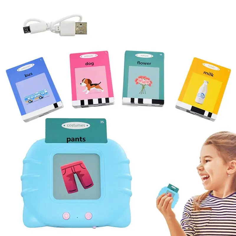 Montessori Toys For Early Education Children USB Rechargeable Toddlers Flash Cards With 224 Words Learning Toys Preschool