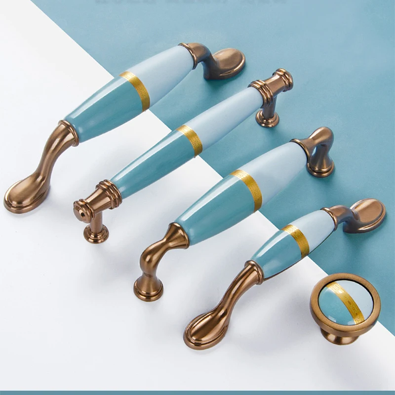 Wardrobe Handle, Cabinet Door, Light Luxury European Style Cabinet Handle, Kitchen Cabinet Drawer, Ceramic Furniture Handle Knob