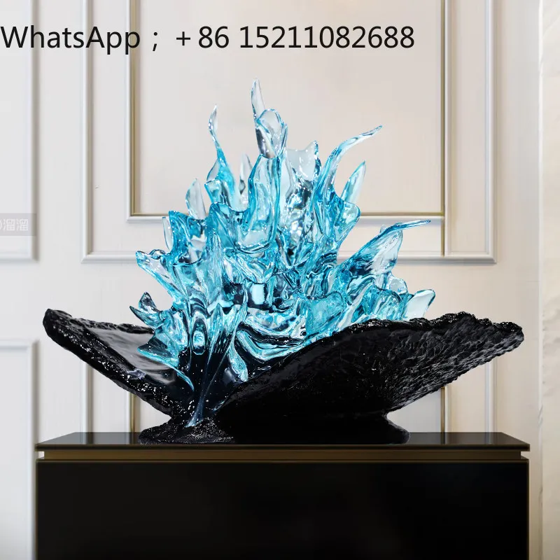 LLY Modern Abstract Transparent Resin Tabletop Ornament Hotel Lobby Sales Office Personalized Crystal Installation Art Sculpture