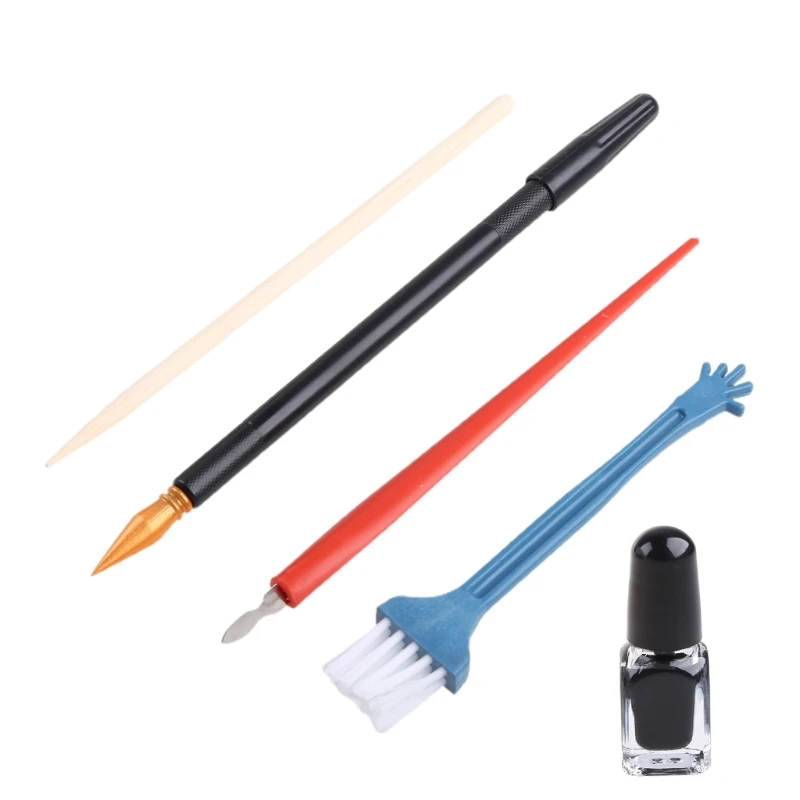 

Y1UB 5PCS Tools Include Scratching Tool Dual-tip Scratch Pen