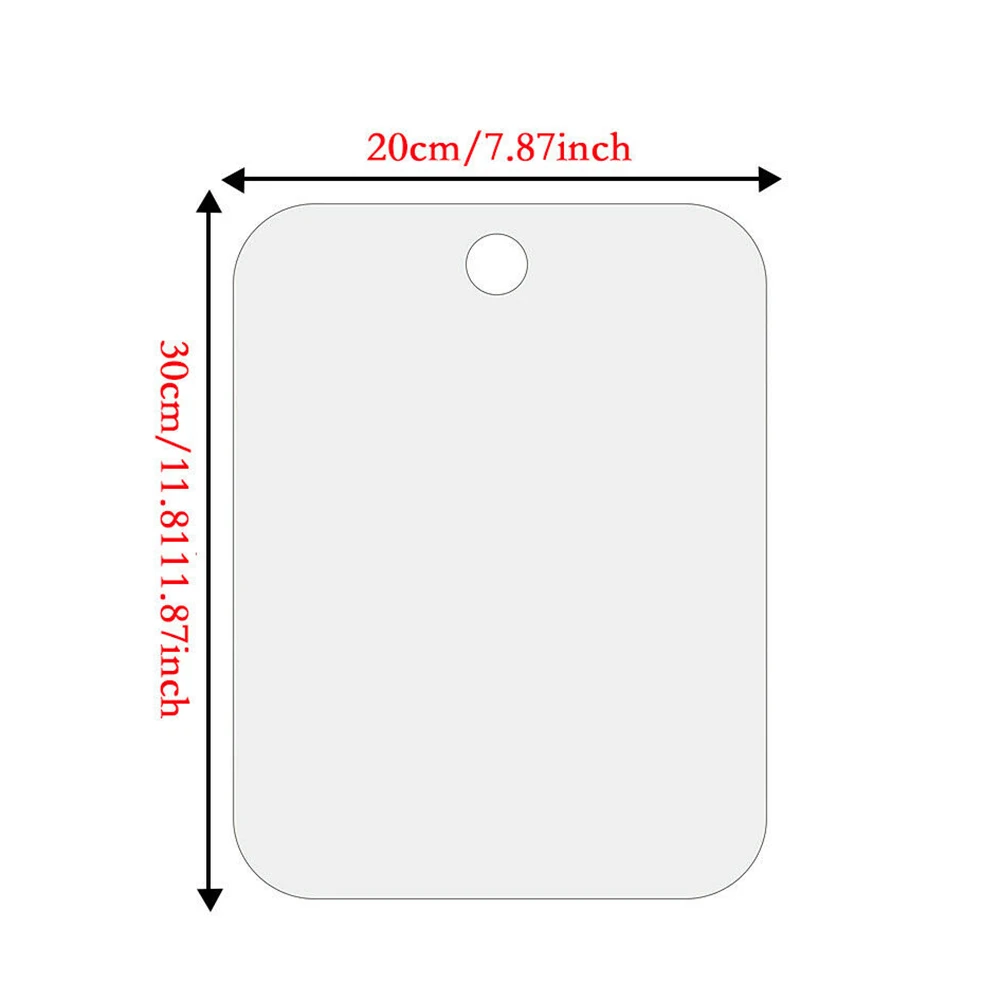 Espejo de afeitar colgante de acrílico plateado de 20x30cm, espejo acrílico de afeitado para baño, se puede colgar, espejo de ducha antiniebla decorativo