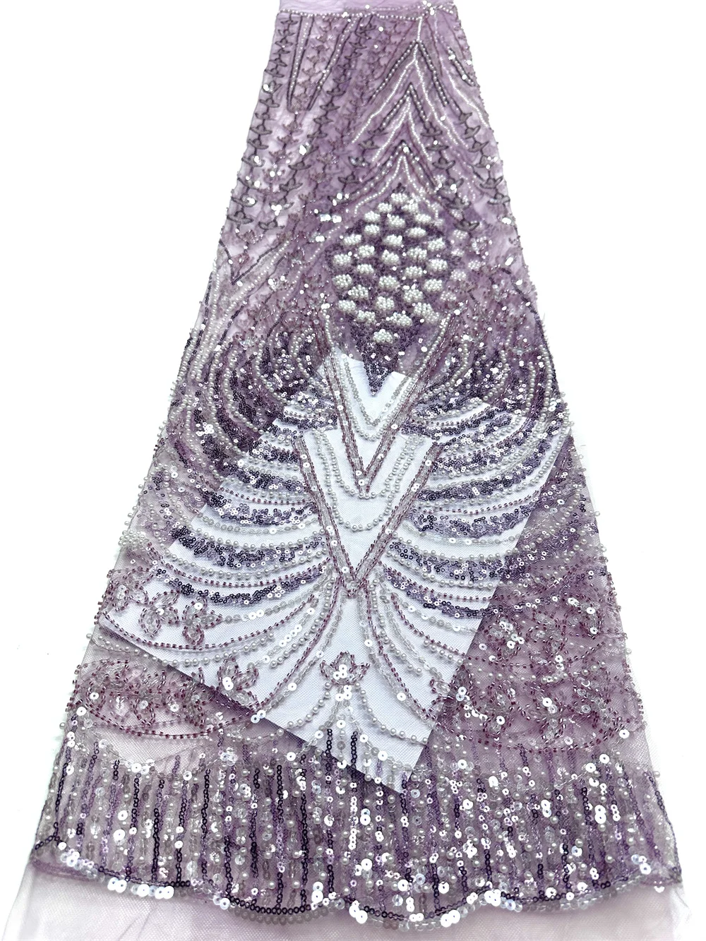 

Nigerian Beaded Embroidery Lace 2026 High Quality French Net Sequins Tulle African Lace Fabric for Luxury Wedding Party Women