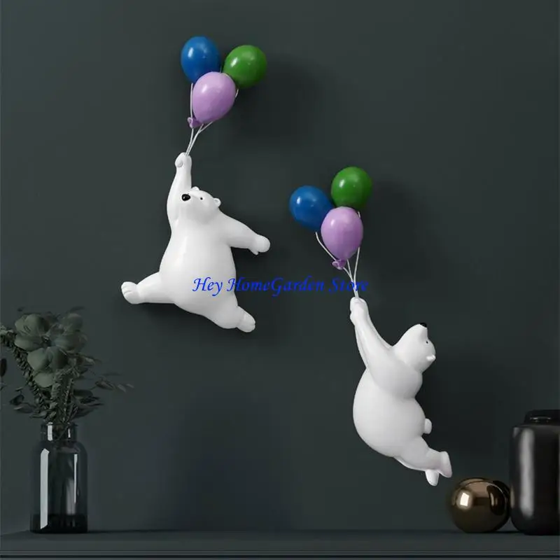 

C63B Balloon Bear Figurine for Creative Resin Animal Statue Nordic Ornament for Home Bedroom Children Room Decorat