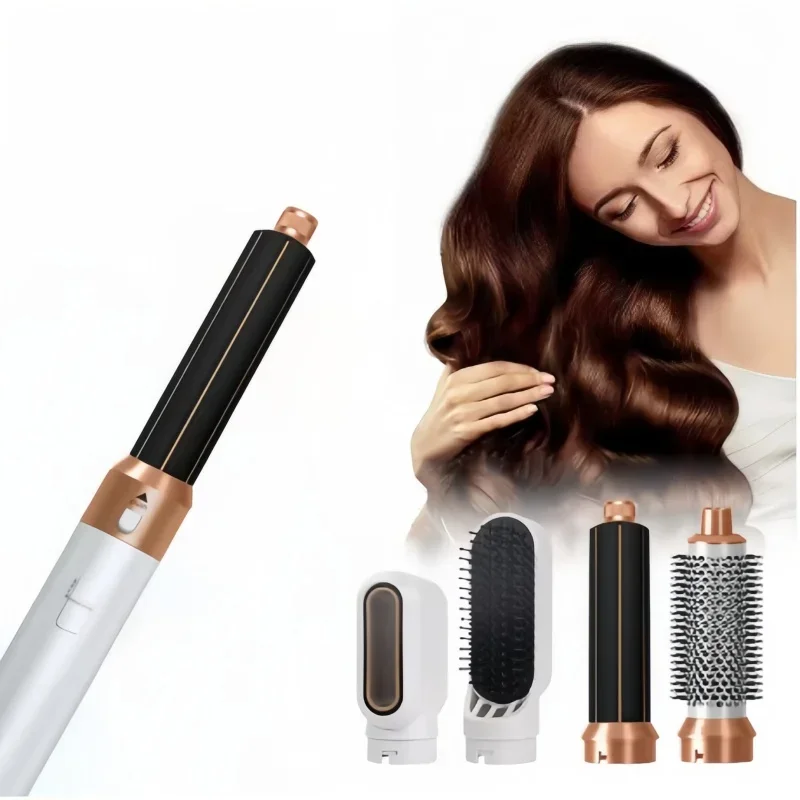 

5-in-1 Electric Hair Dryer Comb Set with Negative Ion Straight Curler Brush Portable Blow Dryer with Removable Brush forFastHair