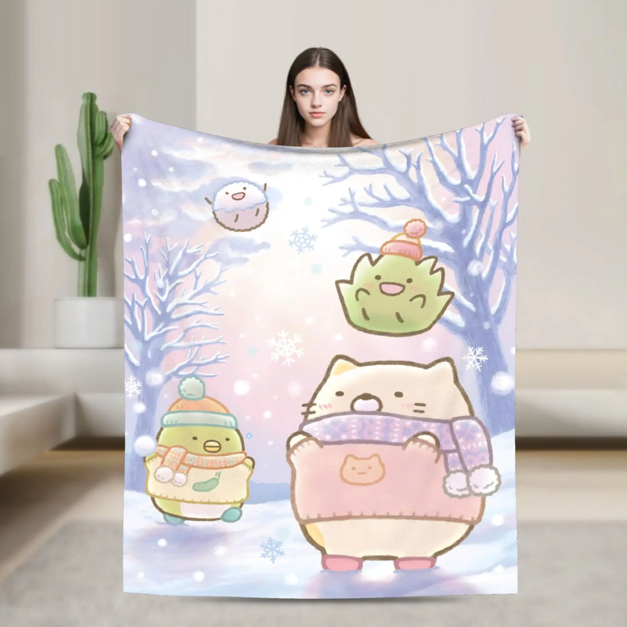 Cute Sumikkos Gurashis Fuzzy Blanket  Funny Throw Blankets for Home 200x150cm Rug Piece