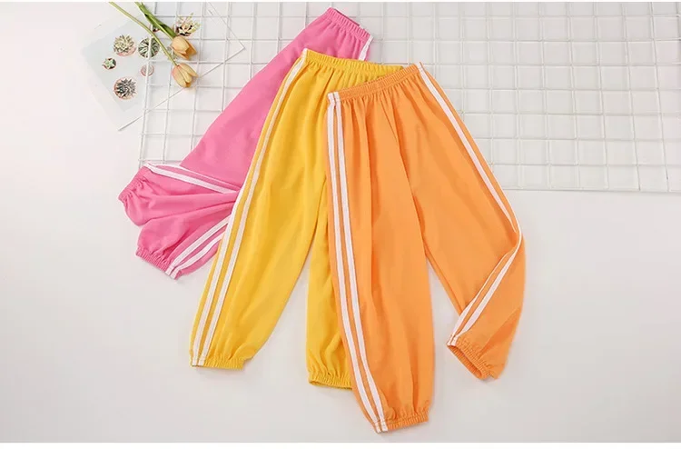 Girls Pants Summer Thin Anti-Mosquito Pants Clothing Kids Casual Trousers  Boys Children\'s Candy Coloured Loungewear