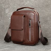 Men's Shoulder Messenger Bag Casual Handbags Genuine Leather Small Crossbody Tote Bags for Man 2025 Business Sling Husband Black