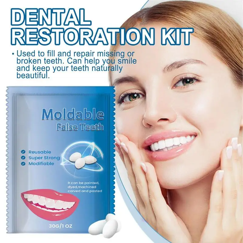 Tooth Repair Beads Moldable False Teeth Solid Gel Safe Retouching Tooth Hole Broken Teeth Filling Gaps Repair Instant Teeth