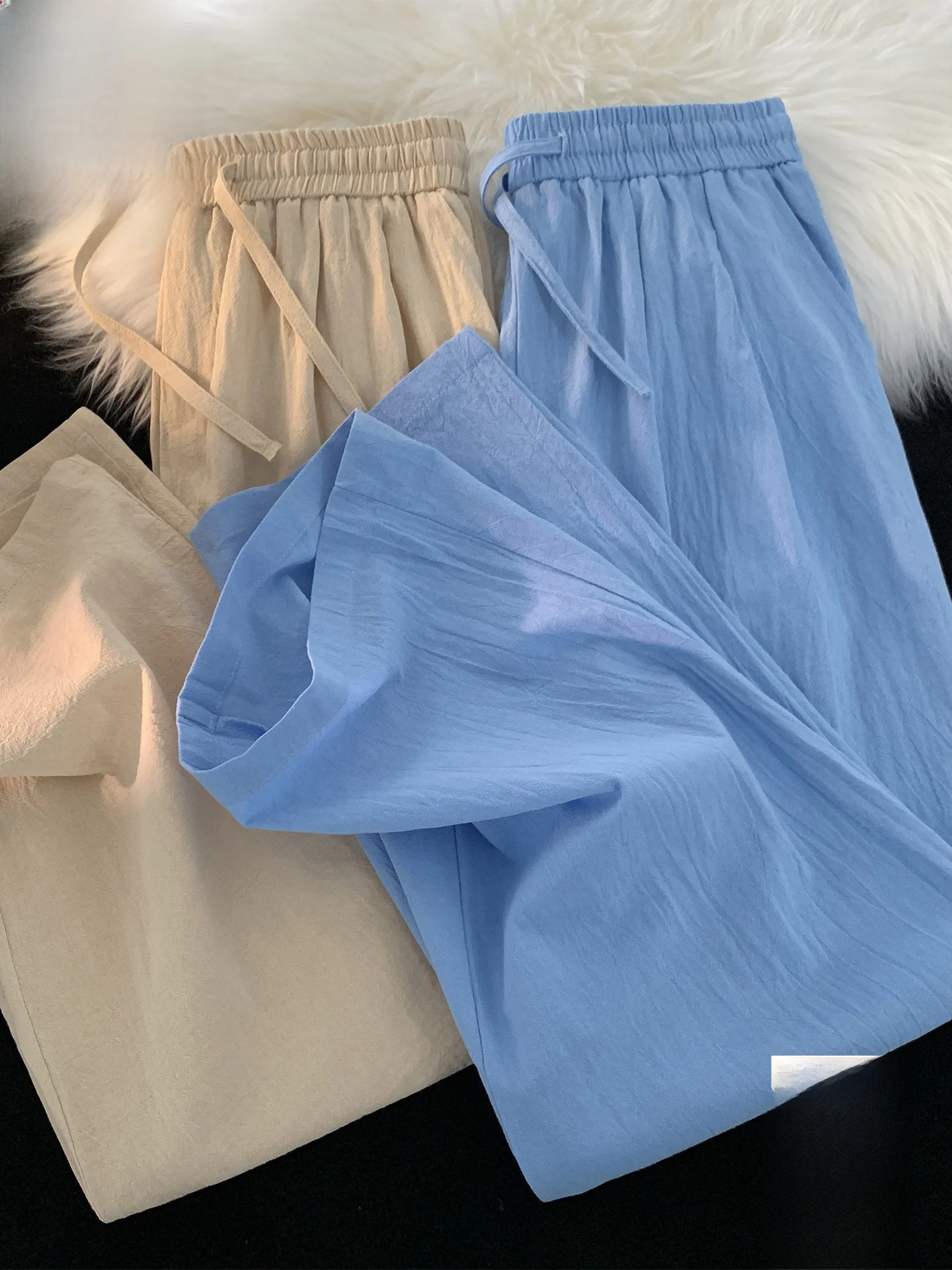 

PaulFrank Wide Leg Sports Pants Men's Lightweight Breathable Loose Drape Casual Long Trousers Spring Season Faionable