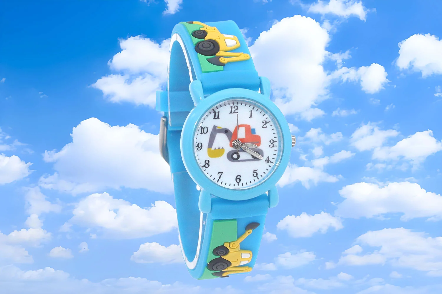 ساعة طالب للجنسين مع حزام سيليكون كارتون كوارتز مقاومة للماء للبنين والبنات مع تصميم آلة الحفر