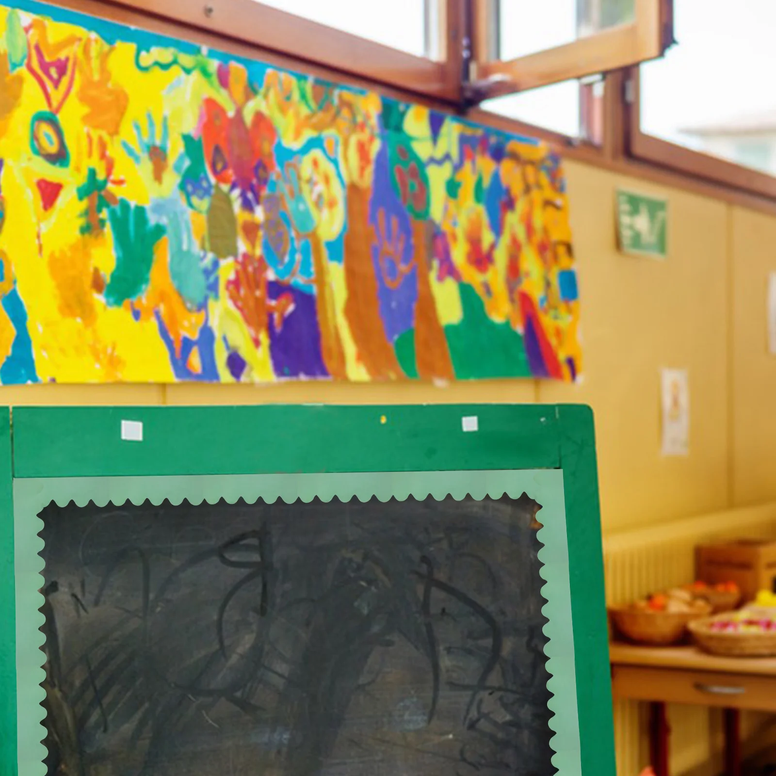 

Dark Green Chalkboard Border Sticker Decorative Bulletin Board Poster Tape Classroom Office Door Window Blackboard Whiteboard