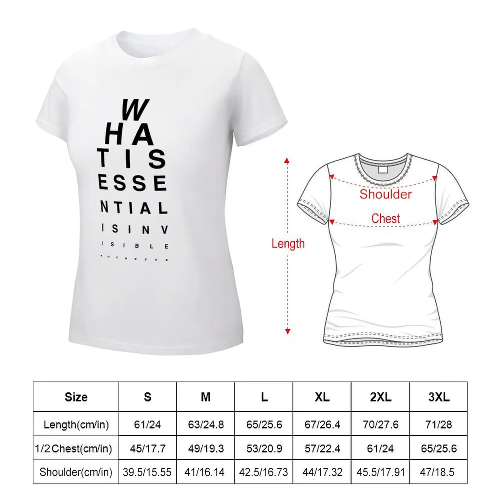 Eye chart T-shirt summer tops cute clothes t-shirt dress for Women plus size