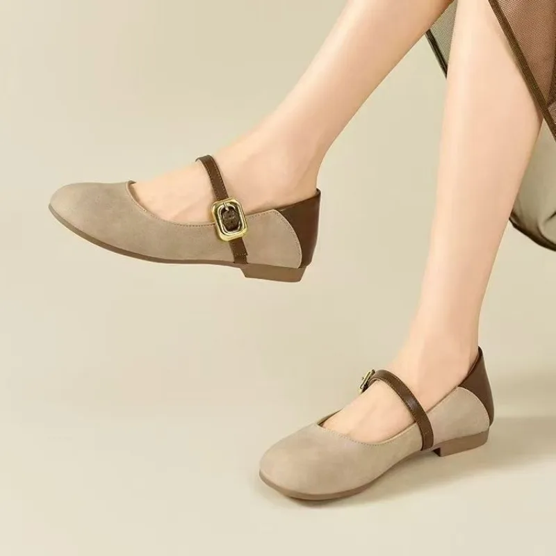 New Style Fashion Brand Women Flats Shoes Round Toe Shallow Slip on Ladies Casual Ballet Shoes Soft Leather Elegant Ballet Flats