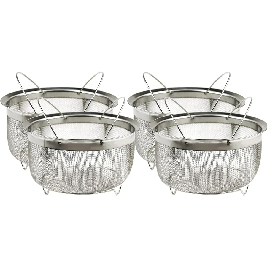 سلة مصفاة شبكية بمقابض قابلة للطي 3 كوارت لسلطات قلي المعكرونة وغسالة الأطباق للاستخدام الآمن في أقدام الضغط Ste #1