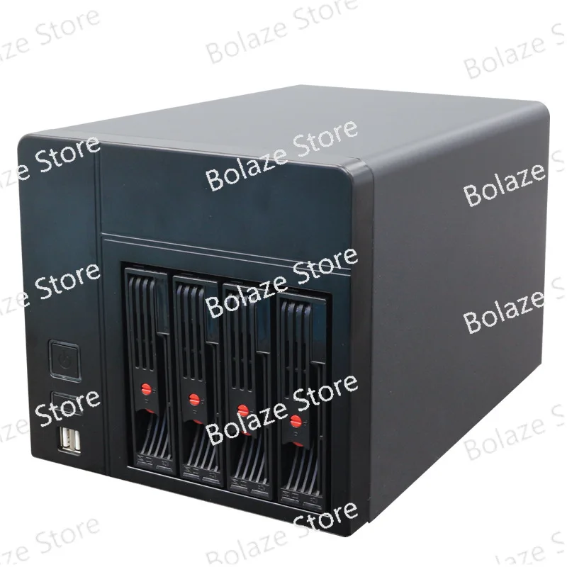4 Bay NAS Storage Server Empty Chassis Network Attached Storage Case Diskless Enclosure for DIY Build