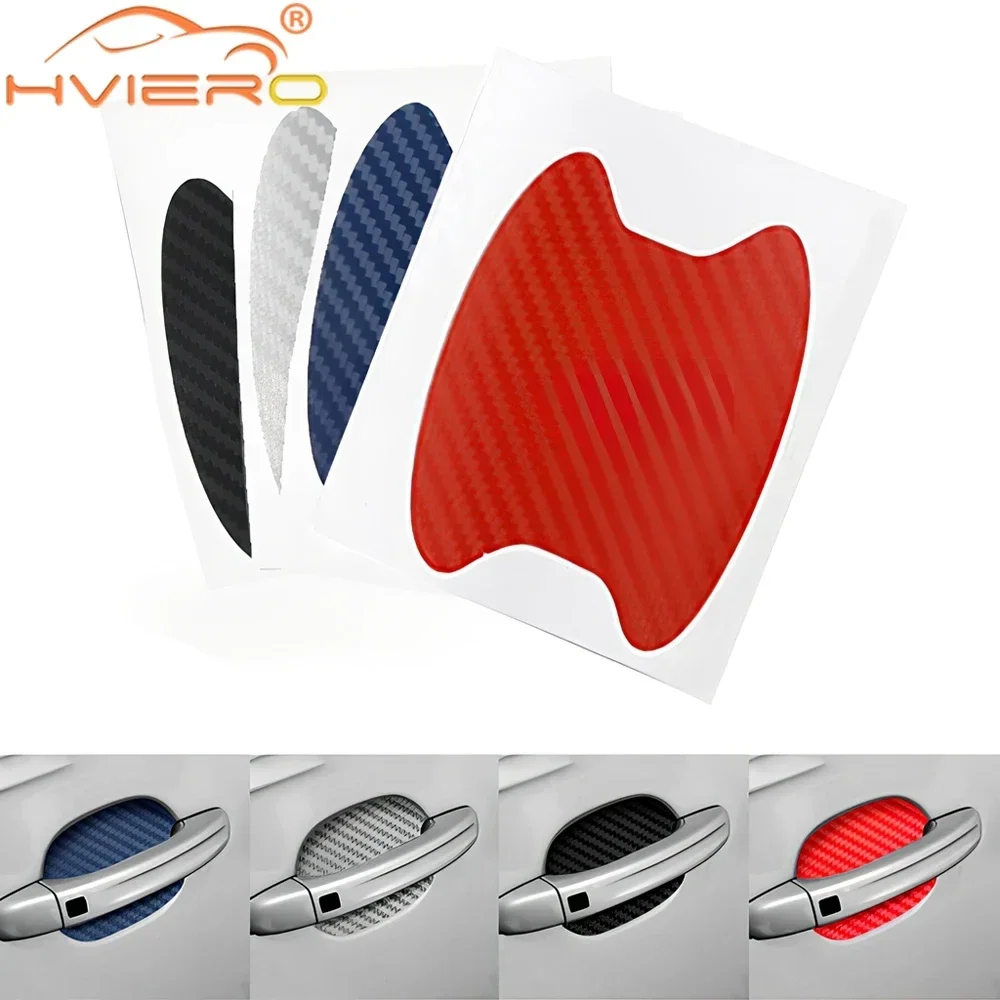 Door Stickers Carbon Fiber Scratch Cover Car Handle Protective Film External Styling Auto Accessories Universal Multiple Colors