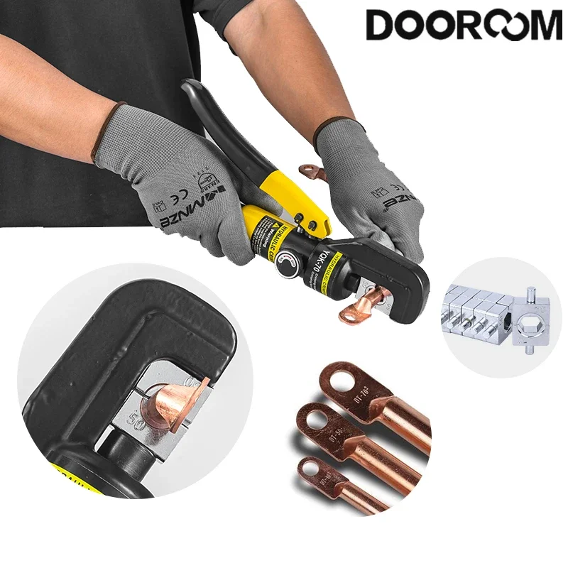 DOOROOM 4-70mm² Manual Hydraulic Crimping Pliers YQK-70 Pressure Home Hydraulic Tools Hydraulic Pliers Cable Terminal Prensa