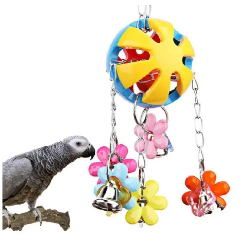 Parrot supplies Parrot toys Acrylic bite bird cage accessories Bell ball