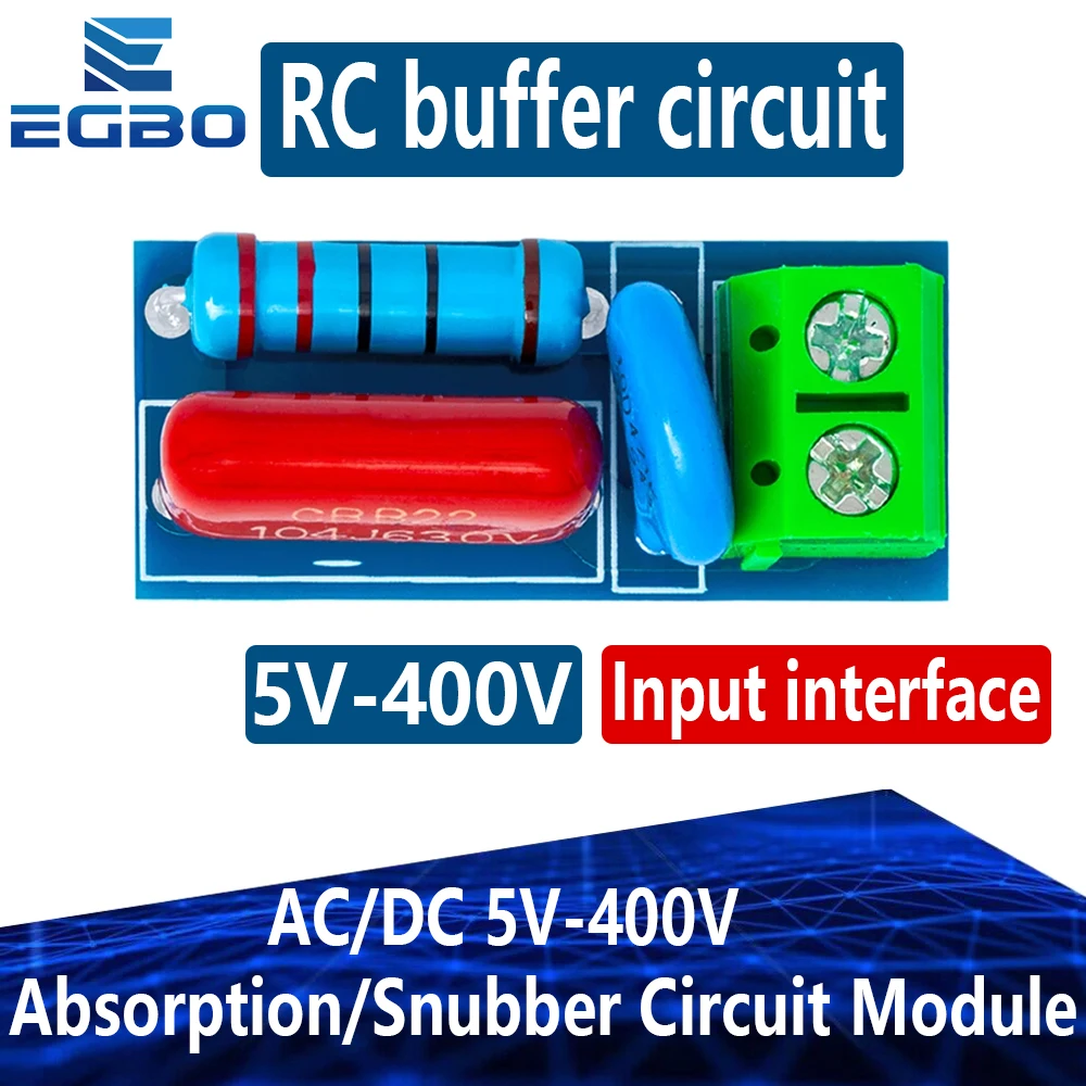 1~5PCS EGBO AC/DC 5V-400V RC Absorption/Snubber Circuit Module Relay Contact Protection Resistance Surge 6V 9V 12V 24V 110V 220V