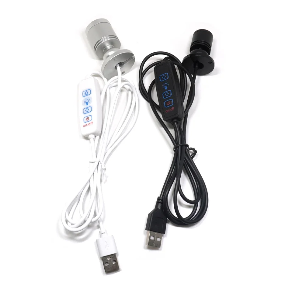 etrnLED USB Dimmable LED Adjustable Spotlight Dimmer Cable Mini Accent Light Painting Plant Jewelry Showcase Model Display Shelf