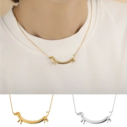 Stylish Sausage Dog Necklace Creative and Distinctive Dachshund Necklace Playful And Adorable Neckchain Clavicle Chain X3UD