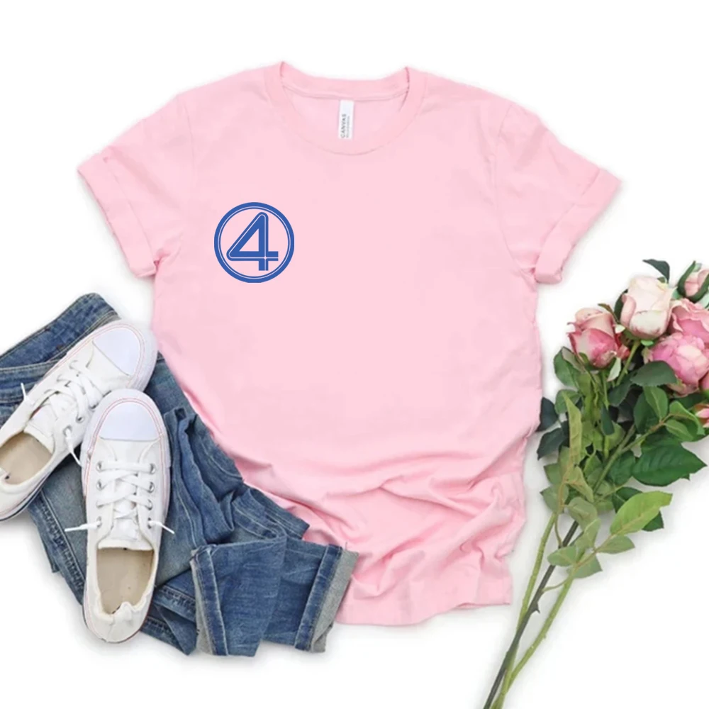 Fantastiche Quattro Camicia Fantastica 4 Logo T-shirt Primi passi Johnny Storm Torcia umana Tees Reed Richards MCU Merch y2k Fandom Regalo